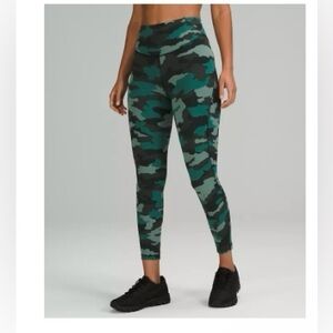 Lululemon Base Pace High-Rise Tight 25" Camo Spandex Ankle Leggings